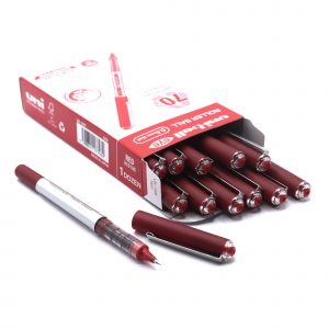 uni-ball 12 Stück Tintenroller eye micro (UB150E), Farbe: rot